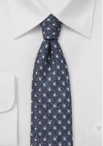 Cravatta in lana modello box blu notte
