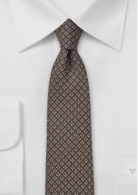 Cravatta marrone motivo geometrico