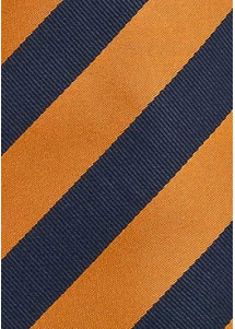 XXL-Herrenkrawatte Streifenmuster navyblau kupfer