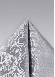 Ziertuch Paisleymuster silbergrau