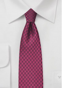 Cravatta a quadri stretti di colore rosso