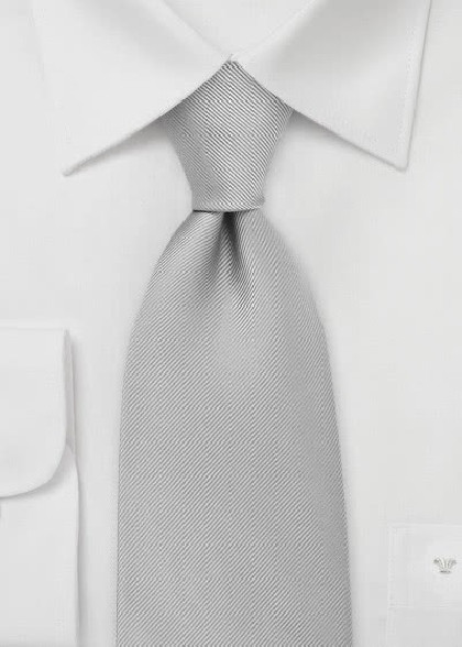 Kravatte Luxus silber geriffelt