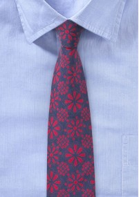 Cravatta da uomo in cotone blu con stampa...