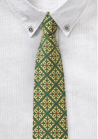 Cravatta verde smeraldo con disegno...