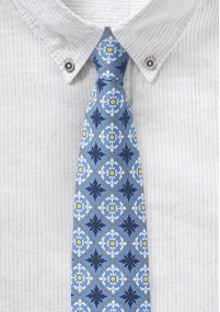 Cravatta da uomo blu chiaro con motivo...