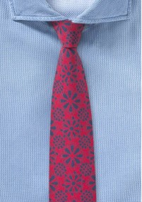Cravatta in cotone con motivo floreale