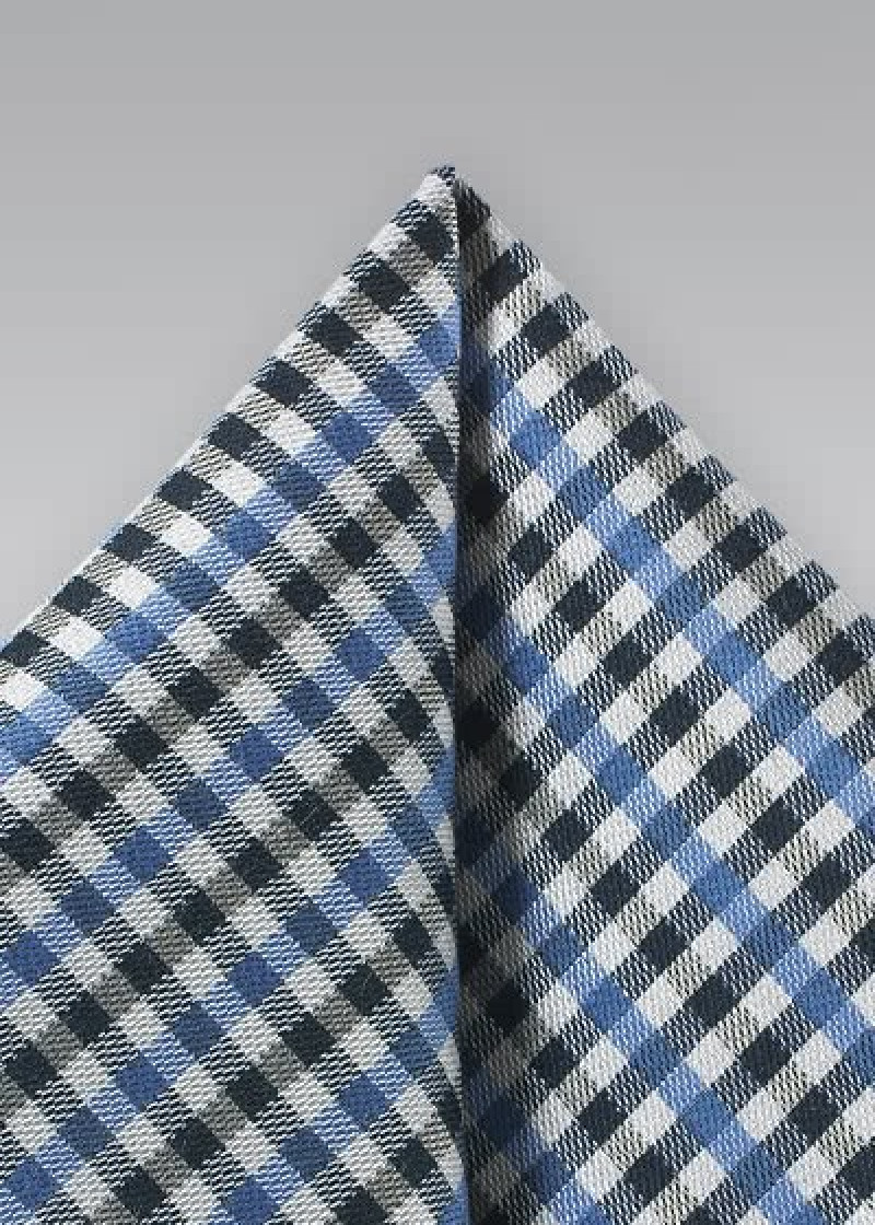 Pochette da taschino Vichy check nero tortora