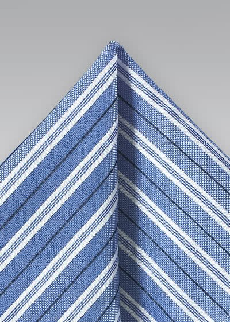 Sciarpa Cavalier a righe in cotone azzurro