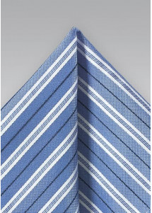 Sciarpa Cavalier a righe in cotone azzurro