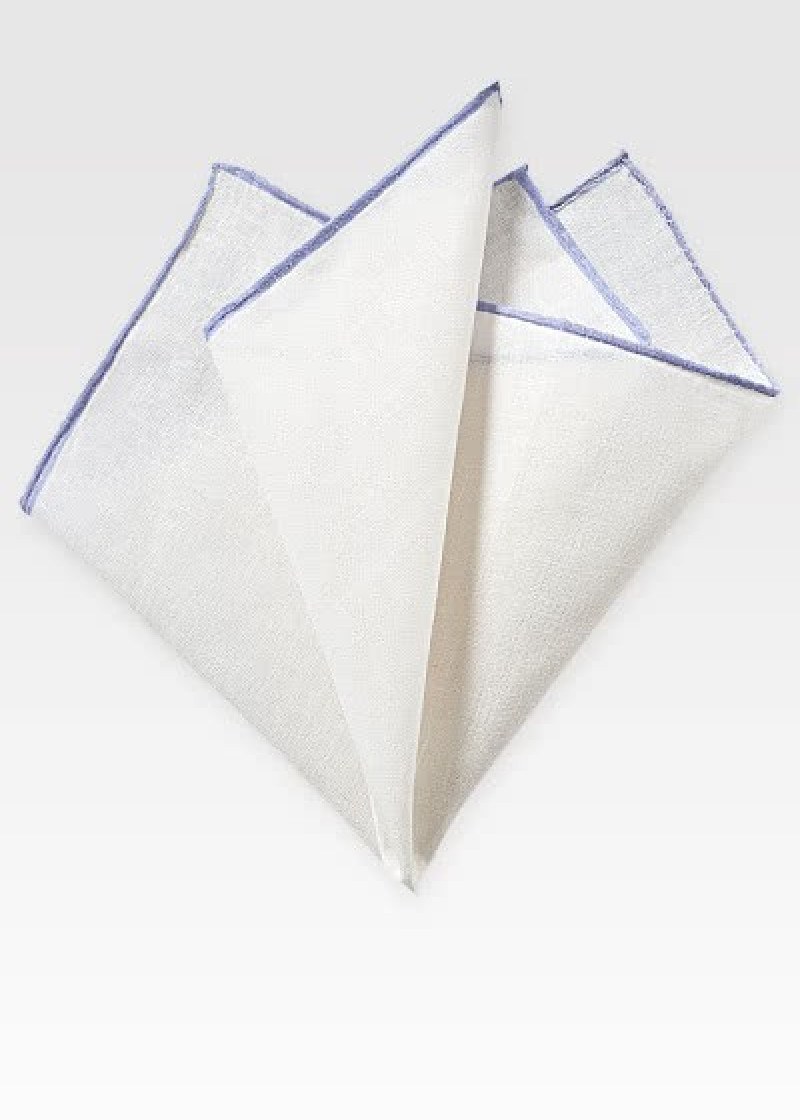 Fazzoletto taschino bianco lilla