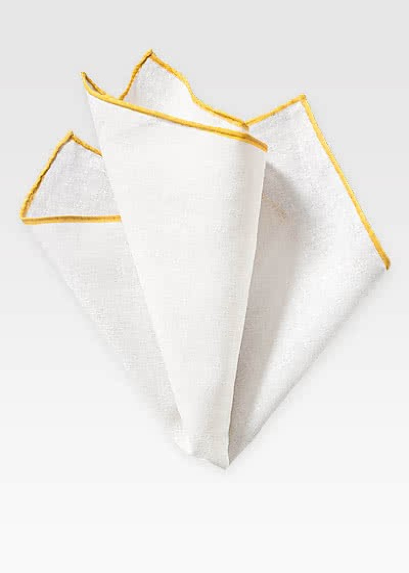 Fazzoletto taschino bianco giallo