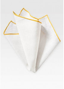 Fazzoletto taschino bianco giallo