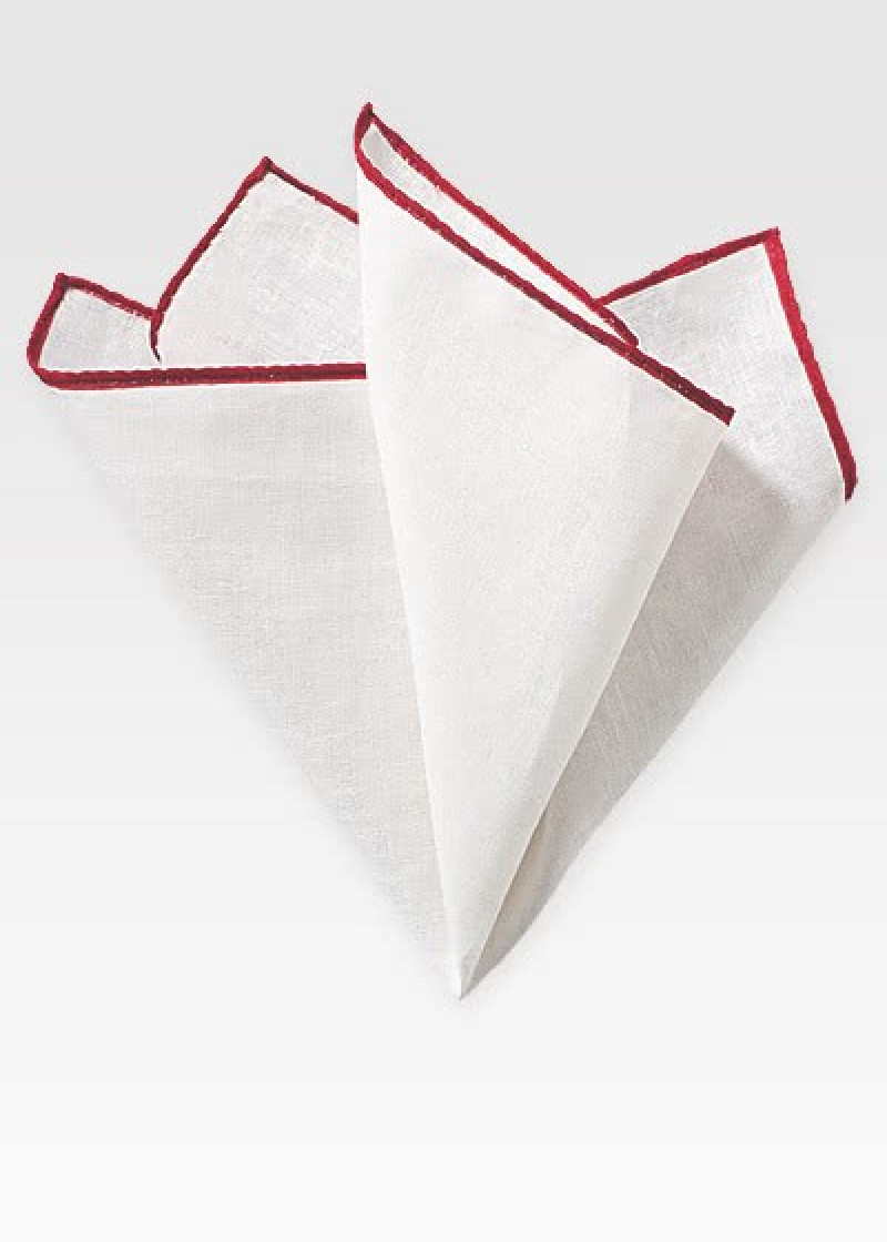 Fazzoletto taschino bianco rosso