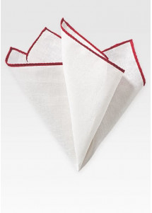 Fazzoletto taschino bianco rosso