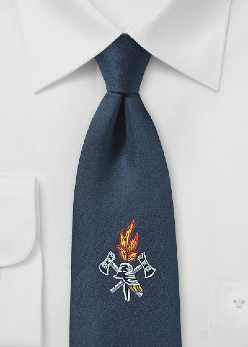 Cravatta dei vigili del fuoco blu navy