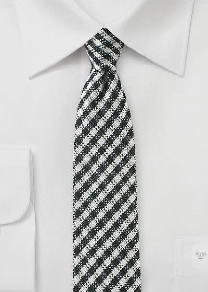 Cravatta quadri nero bianco