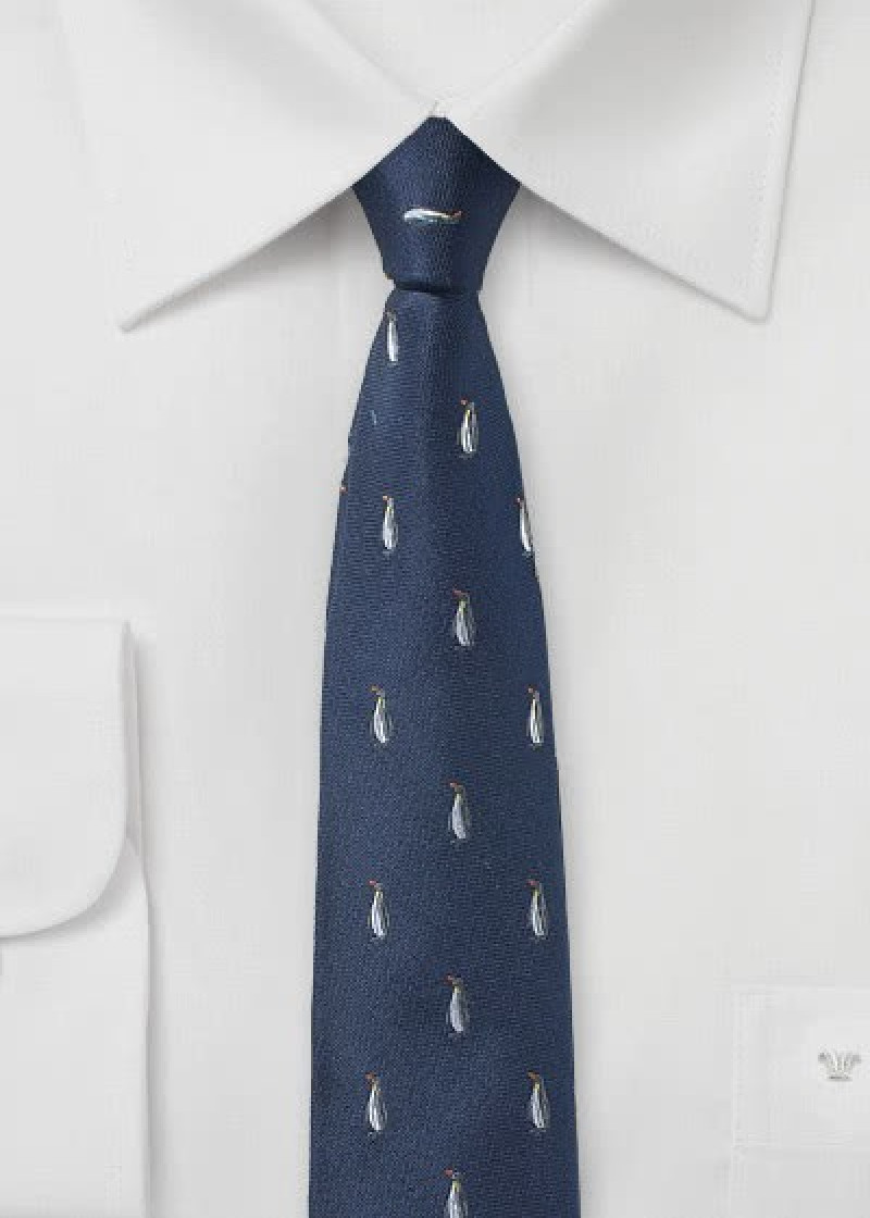 Cravatta Penguins blu navy