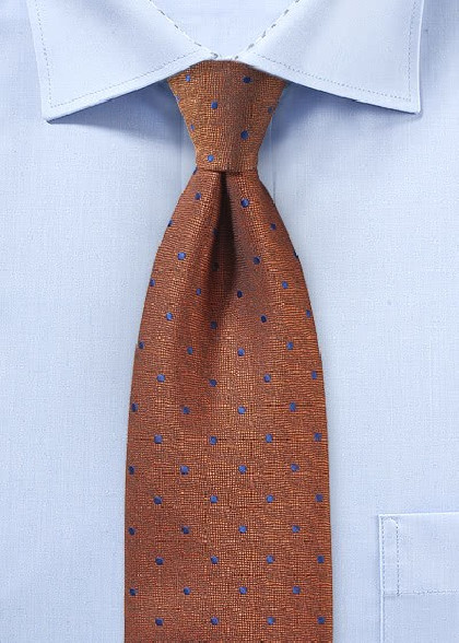 Krawatte orangerot Punkt-Pattern