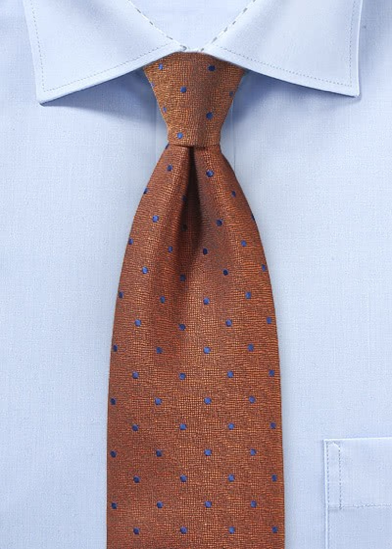 Krawatte orangerot Punkt-Pattern