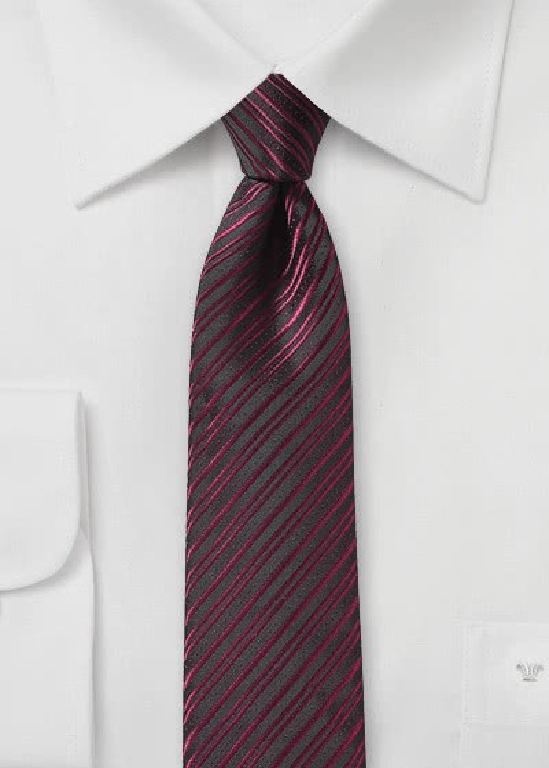 Cravatta slim line surface bordeaux
