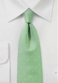 Cravatta verde pois bianco