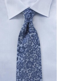 Cravatta business con motivo floreale blu...