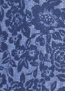 Krawatte Blumenmuster royalblau Seide / Leinen
