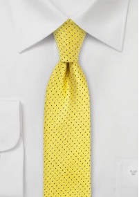 Cravatta sottile gialla pois