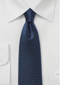 Cravatta blu pois bianchi