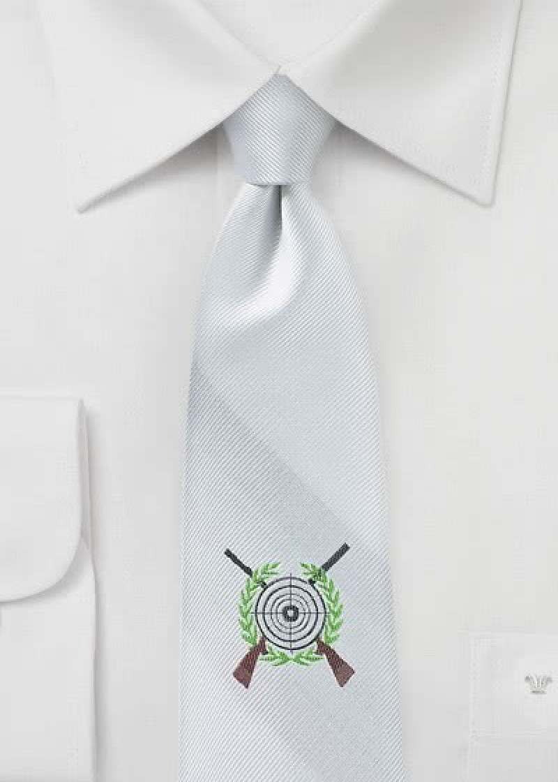 Cravatta business motivo sagittario bianco neve