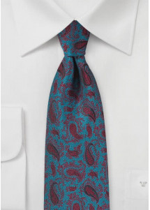 Cravatta rosso petrolio paisley