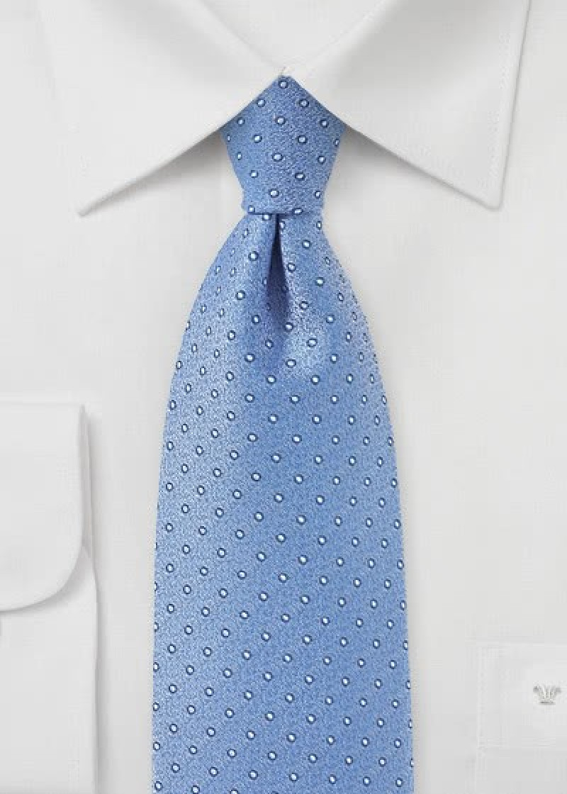 Cravatta business a pois blu chiaro