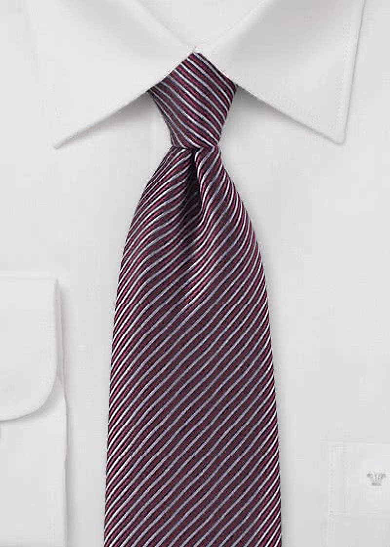 Cravatta righe rosso bordeaux