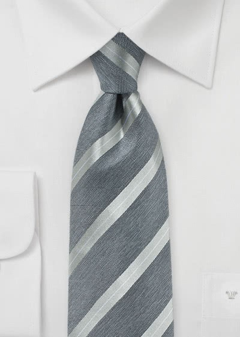 Cravatta da uomo con design a righe, grigio