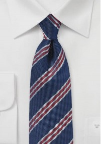 Cravatta classica a righe blu navy