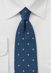 Cravatta denim look a pois blu oltremare