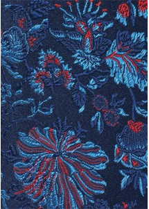 Kravatte Blumenmuster navy