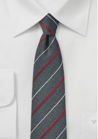 Streifen-Krawatte mit Wolle, anthrazit