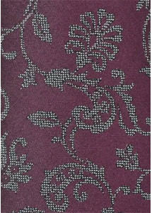 Blumenmotiv-Businesskrawatte bordeaux