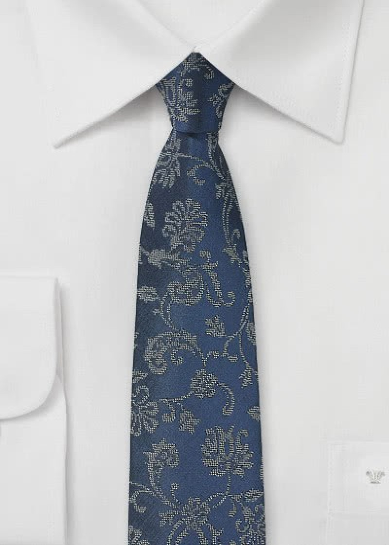 Cravatta blu floreale