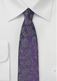 Cravatta a motivi floreali viola