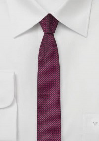 Cravatta sottile magenta pois
