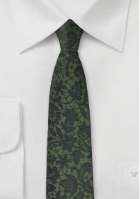 Cravatta verde bottiglia floreale