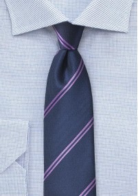 Cravatta righe blu lilla