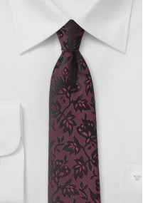 Cravatta rosso scuro foglie