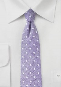 Cravatta in lino a fantasia maculata viola