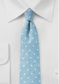Cravatta con lino maculato blu cielo