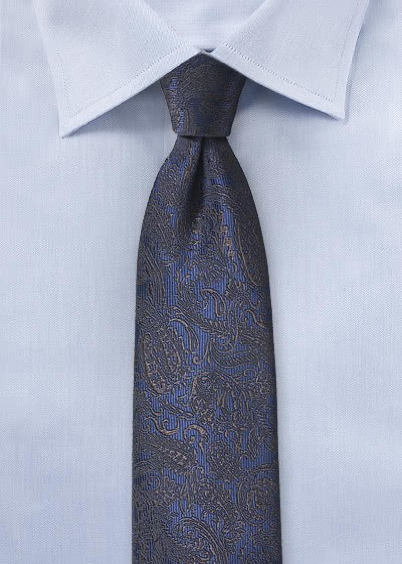 Cravatta paisley blu marino