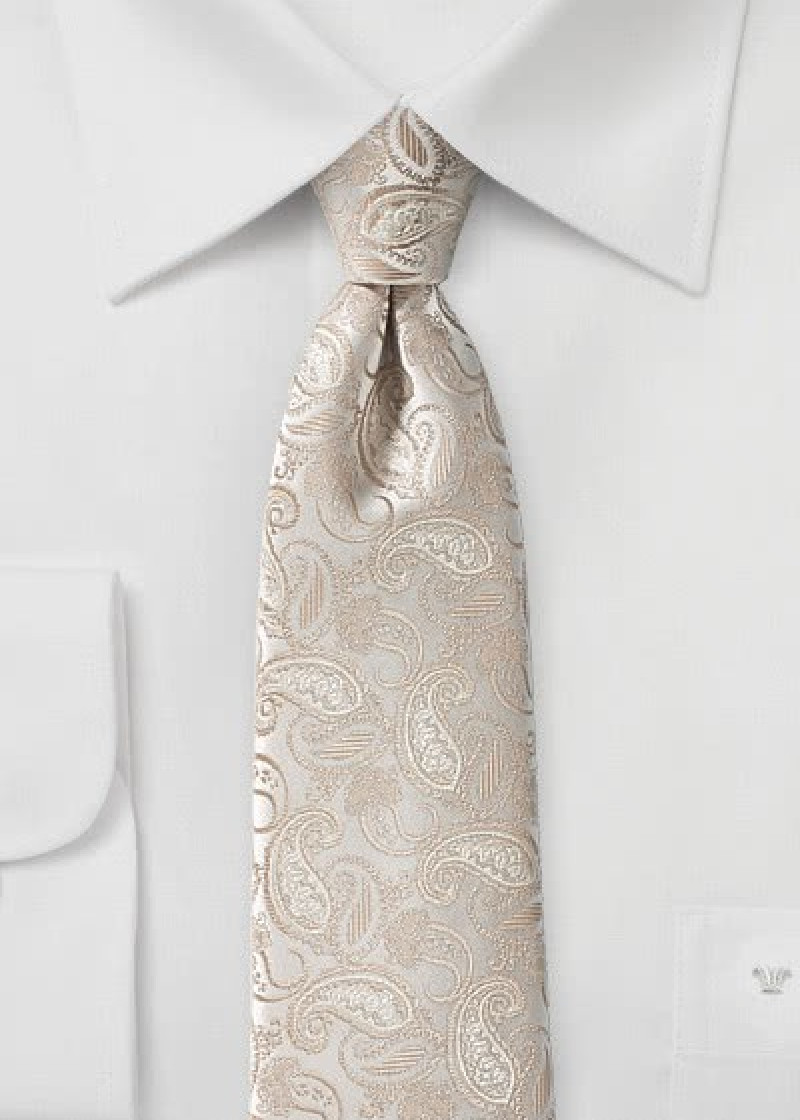 Cravatta beige paisley