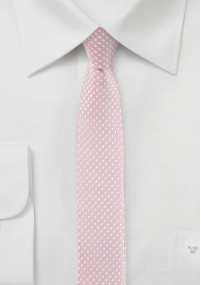 Cravatta stretta a pois rosé
